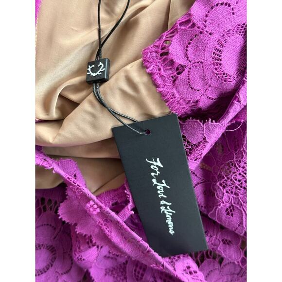 For Love and Lemons Gianna Apron Lace Crossback Dress Purple Size XS NWT - Picture 8 of 10